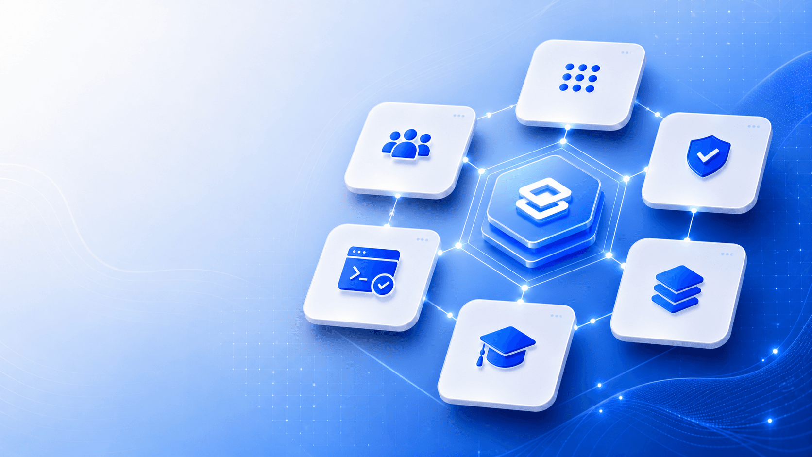 DeepMind Resources visual system showing connected agentic AI training, verified lessons, tool intelligence, sandbox practice, and business AI competency pathways